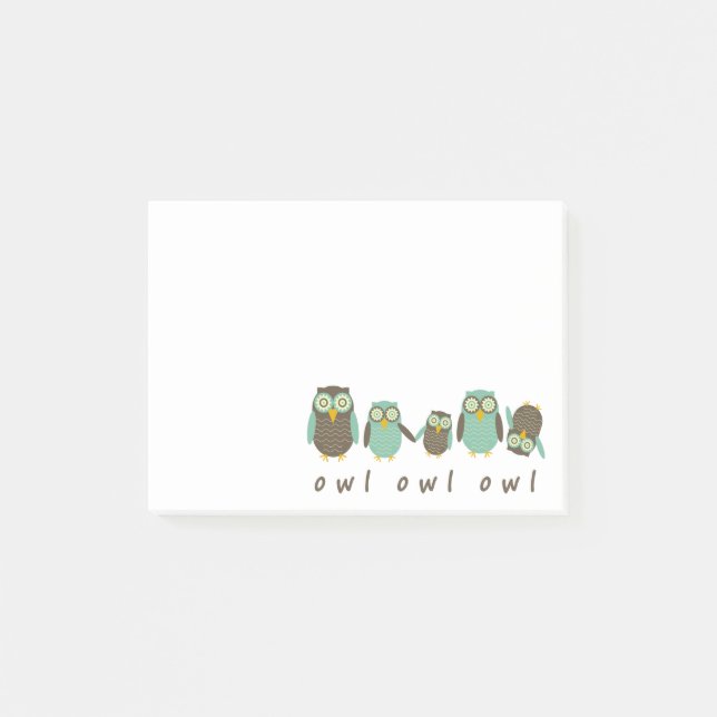 Driftiga ugglor post-it block (Framsida)