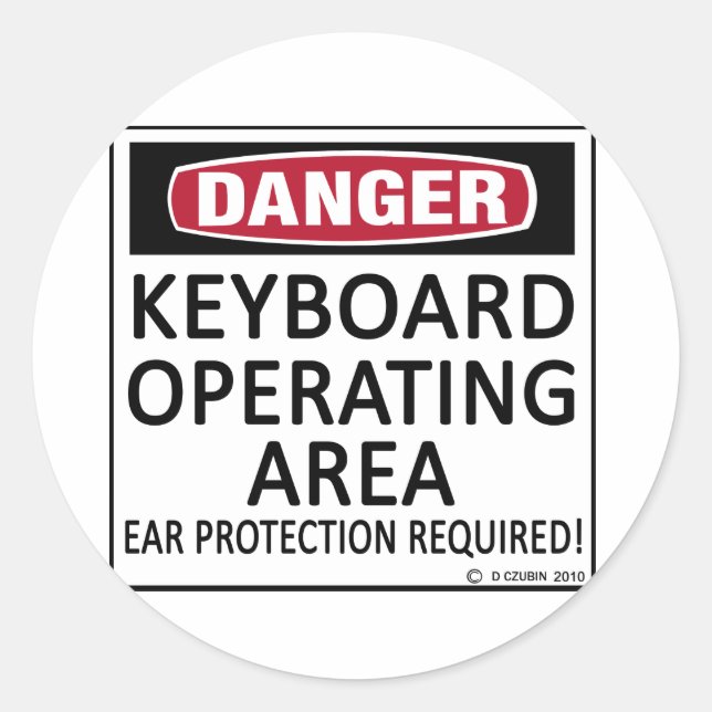 Driftsområde Tangentbord Runt Klistermärke (Framsida)