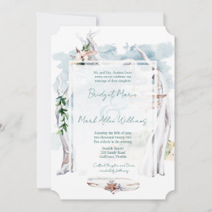 Driftwood Arbor Boho Beach Wedding Inbjudningar