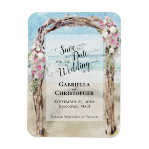 Driftwood Beach Arbor Bröllop spara datum Magnet