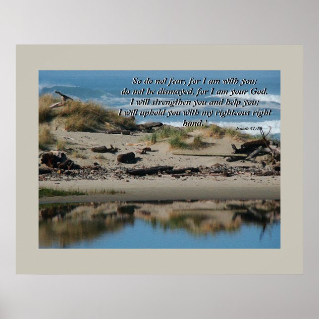 Driftwood Beach & River Isaiah 41:10 Skriv ut Poster (Framsidan)
