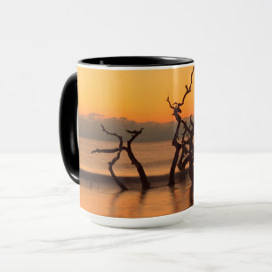 Driftwood Beach vid soluppgången Jekyll Island Geo Mugg