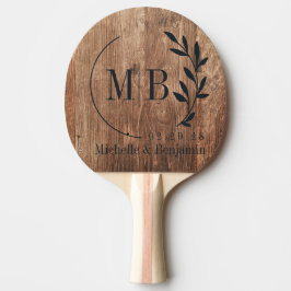 Driftwood Boards Löv Bröllops Monogram Pingisracket