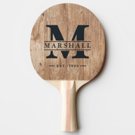 Driftwood Boards Monogram & Namnöverlägg Pingisracket