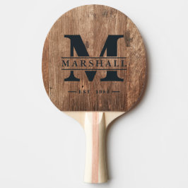 Driftwood Boards Monogram & Namnöverlägg Pingisracket