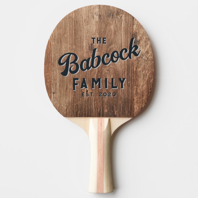 Driftwood Boards Retro Family Name & Year Pingisracket (Framsidan)