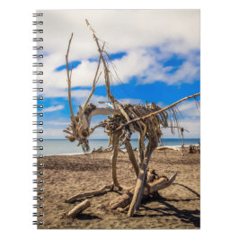 Driftwood-grafik på Hokitika Beach, Nya Zeeland Anteckningsbok