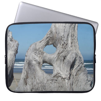 Driftwood laptopslidor Blå Ocean vågor Strand Laptop Sleeve