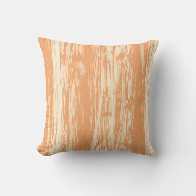 Driftwood mönster - lätt orange och grädde kudde (Framsida)
