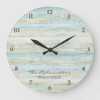 Driftwood Ocean Beach House Coastal Seashore Stor Klocka
