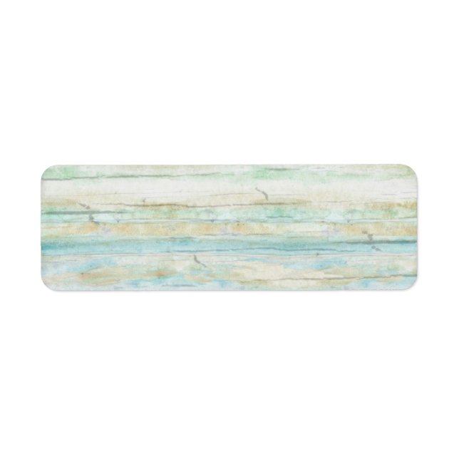 Driftwood Ocean Beach Kustkusten Seashore Bröllop Returadress Etikett (Framsidan)