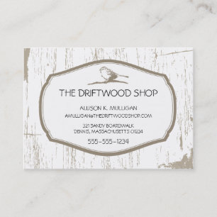 DRIFTWOOD OCH SPARROW BIRD VISITKORT