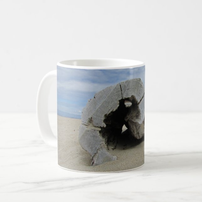Driftwood Photo West Coast Pacific Beach Kaffemugg (Framsida vänster)