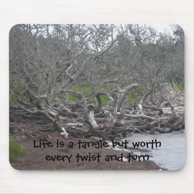 Driftwood & Sjögräs Mousepad Life är en triangel Musmatta (Framsidan)