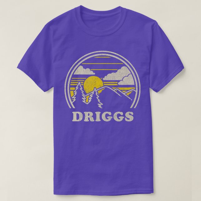 Driggs Idaho ID  Vintage Hiking Mountains  T Shirt (Design framsida)