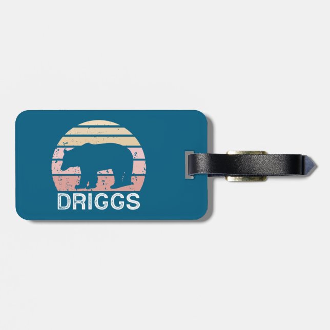 Driggs Idaho Retro Bear Bagagebricka (Baksida Vågrät)