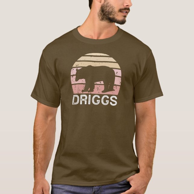 Driggs Idaho Retro Bear T Shirt (Framsida)