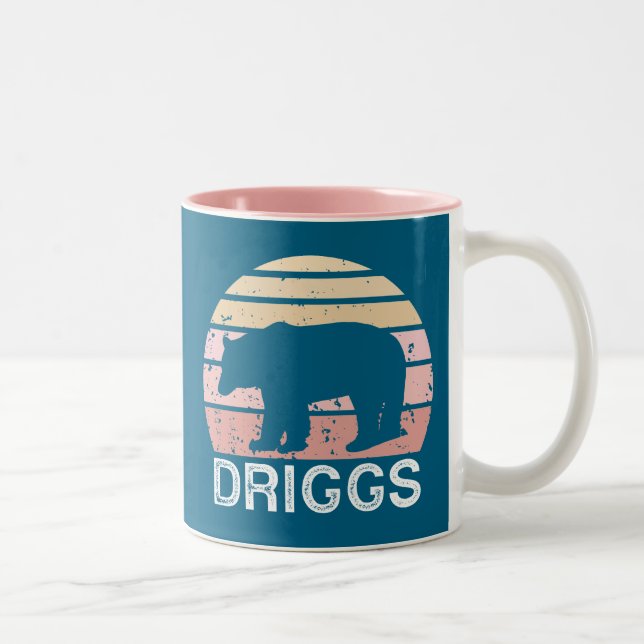 Driggs Idaho Retro Bear Två-Tonad Mugg (Höger)