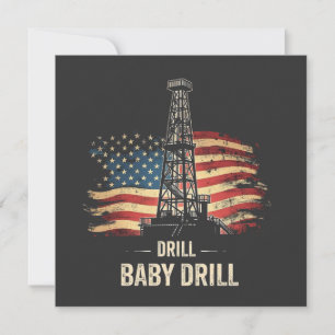Drill Baby borll American Trump Energy Economy Julkort