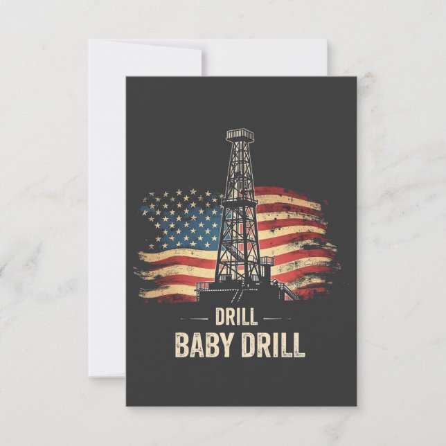 Drill Baby borll American Trump Energy Economy Tack Kort (Framsida)