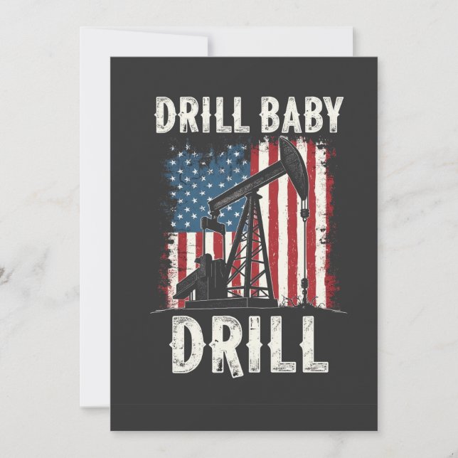 Drill Baby borll American Trump Energy Economy Tack Kort (Framsida)
