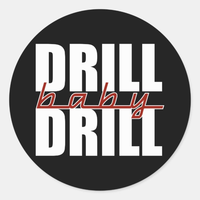 Drill Baby-borrmaskin Runt Klistermärke (Framsida)