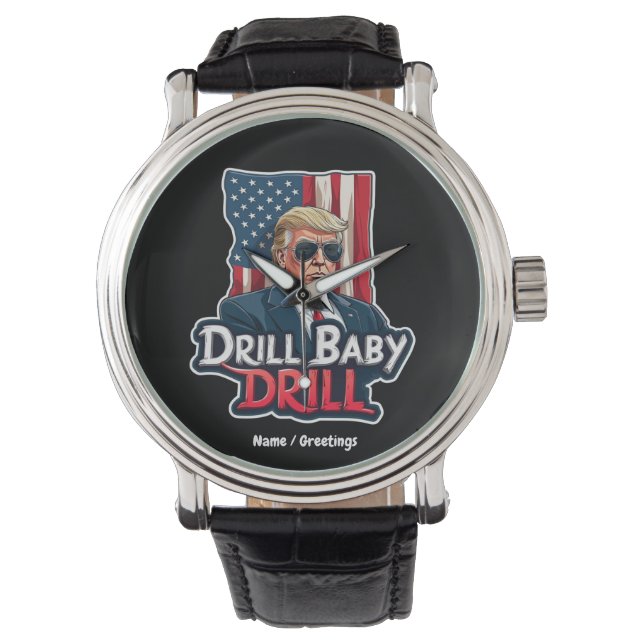 Drill Baby-droppen 2025 Amerikas självständighet Armbandsur (Framsida)