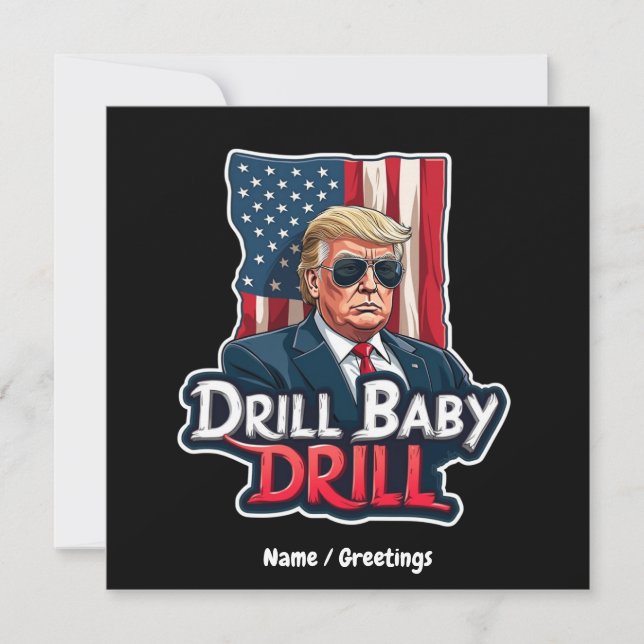 Drill Baby-droppen 2025 Amerikas självständighet Inbjudningar (Framsida)