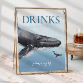 Drineringsskylt för modern Rustic Ocean Baby Showe Poster