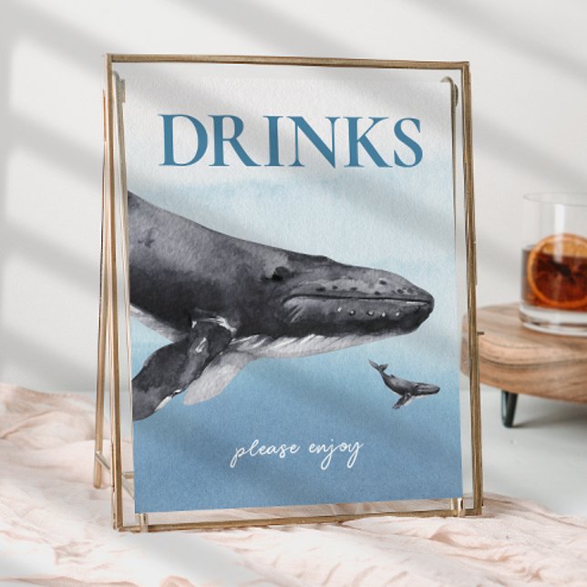 Drineringsskylt för modern Rustic Ocean Baby Showe Poster (Skapare uppladdad)