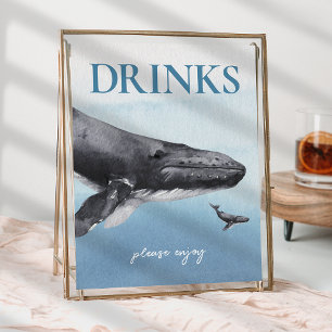 Drineringsskylt för modern Rustic Ocean Baby Showe Poster