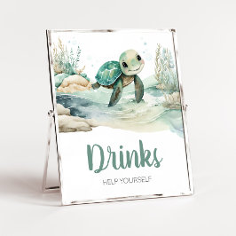 Drinjer från Sea Turtle Baby Shower Drinks Poster