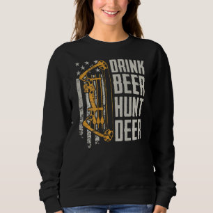 Drink Beer Hunt Hjort Bow Hunting Drinking Archery T Shirt