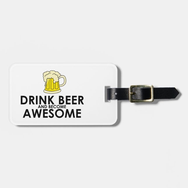 Drink Beer och Blom Fantastisk Bagagebricka (Horisontell Framsida)