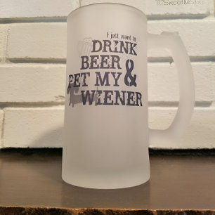 Drink Beer & Pet My Wiener Beer Dachshund Mugg