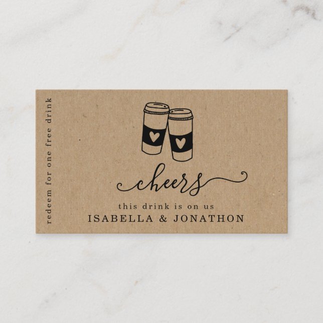 Drink Biljett, Free Coffee Voucher Affärskort Visitkort (Framsida)