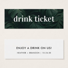 Drink Biljett Tropical Bröllop Pub Token Card