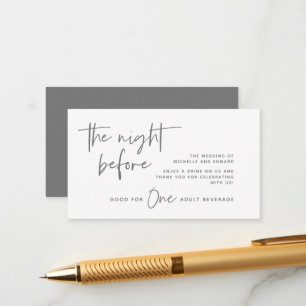 Drink Biljett, Vuxen Beverage, Bröllop Pub Party Tilläggskort