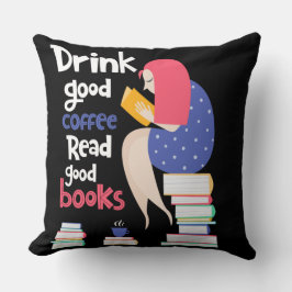 Drink Bra Coffee Read Bra Bokar Kudde