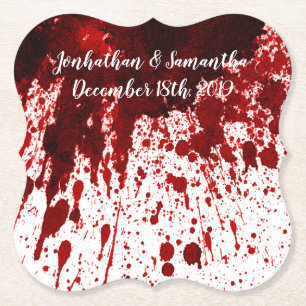 Drink Coasters Blood Splatter Vampire Gothic Horro Underlägg Papper