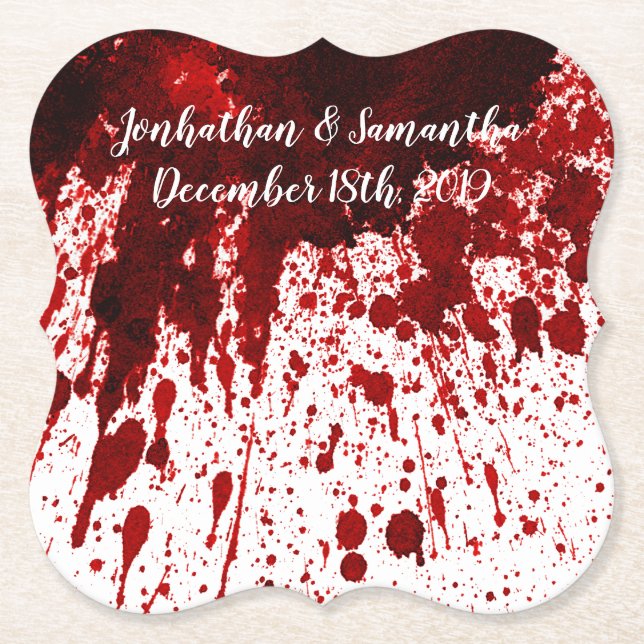 Drink Coasters Blood Splatter Vampire Gothic Horro Underlägg Papper (Framsida)