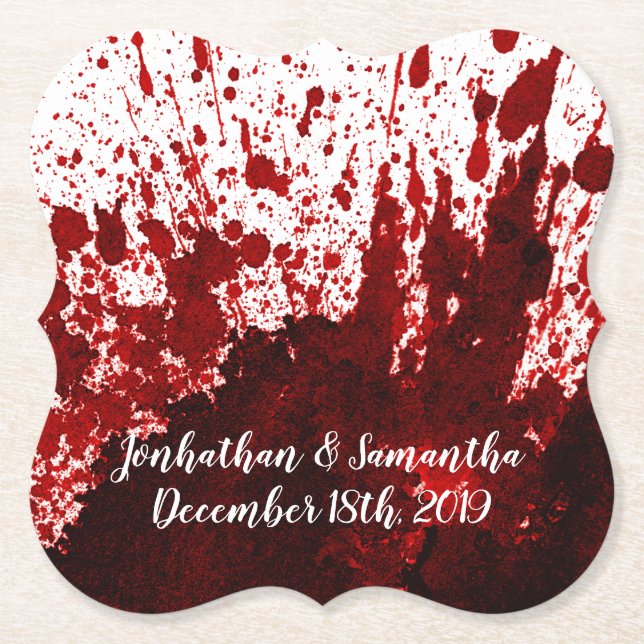 Drink Coasters Blood Splatter Vampire Gothic Horro Underlägg Papper (Framsida)