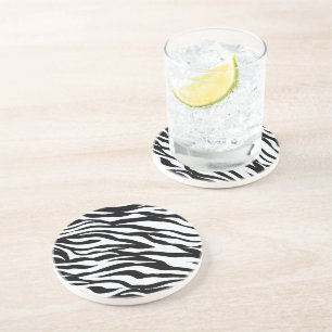 Drink Coasters för Zebra Black och White Mönster Underlägg