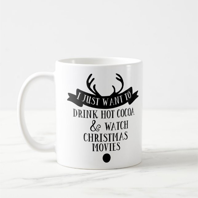DRINK COCOCOA WATCH CHRISTMAS MOVIES Typografi Kaffemugg (Vänster)