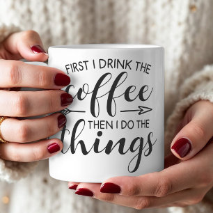 Drink Coffee Do Sak Funny Quote Kaffemugg