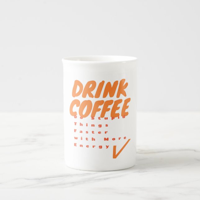 Drink Coffee Espresso Kopp Benporslin Mugg (Framsidan)