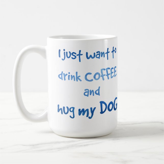 Drink Coffee Hug my Hund - Vet Tech - Hund Kaffemugg (Vänster)