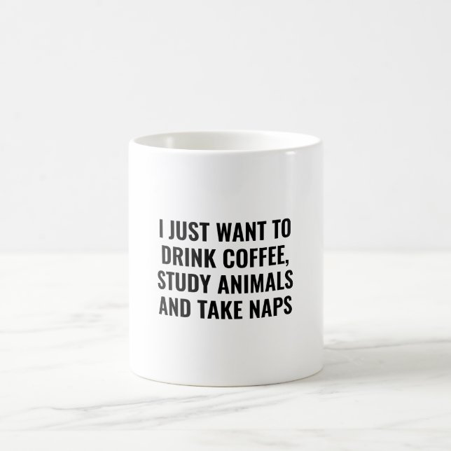 Drink Coffee Study Animal Funny Zoology Student Kaffemugg (Center)
