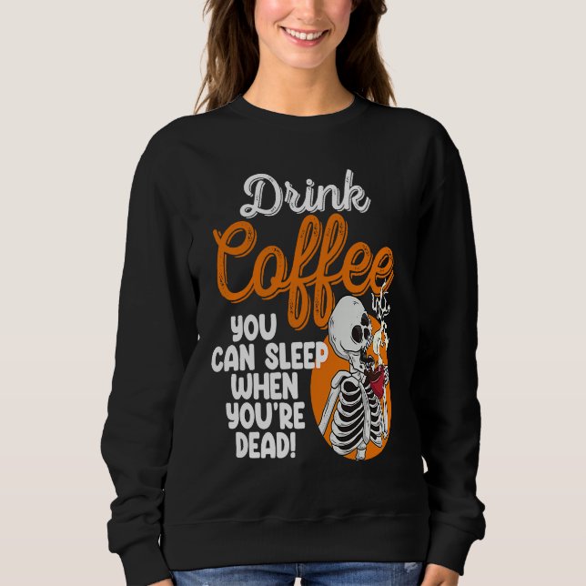 Drink Coffee You Can Sleep When Dead  Women Pirate T Shirt (Framsida)