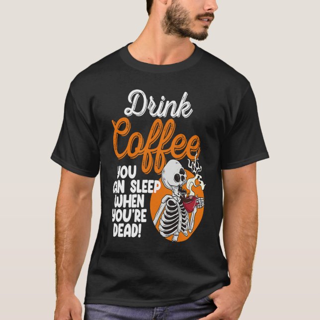 Drink Coffee You Can Sleep When Dead  Women Pirate T Shirt (Framsida)